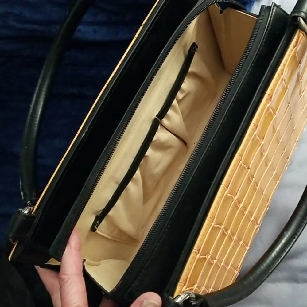 Miche Shoulder Bag (Black) With Burnt Orange Crocodile-Embossed Shell In CHLOE - Picture 4 of 14